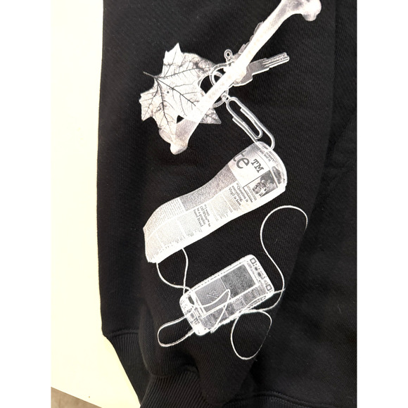Off-White Hoodie Mens Large Black Arrows Collage Graphic Pullover Streetwear NEW - Picture 4 of 10